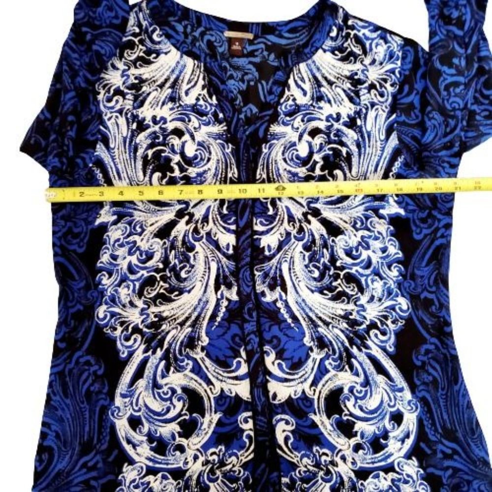 Dana Buchman Women's Paisley Long Sleeve V-Neck Metropolitan Chic Blouse Size 12 - Picture 8 of 13